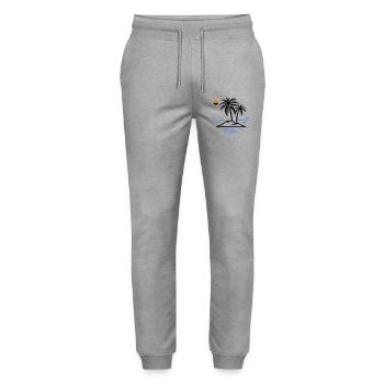 Palm Island - Stanley/Stella Mover Unisex Organic Jogging Trousers - heather grey - Front - Marisol (170cm) & Nik (191cm)