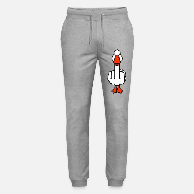 Gans Mittelfinger Rebell Sarkastisch Beleidigung - Stanley/Stella Unisex Bio Jogginghose Mover - Grau meliert