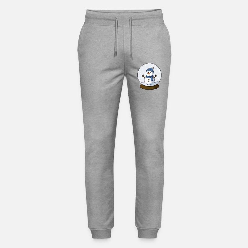 Schneemann in einer Schneekugel - Stanley/Stella Unisex Bio Jogginghose Mover  - Grau meliert