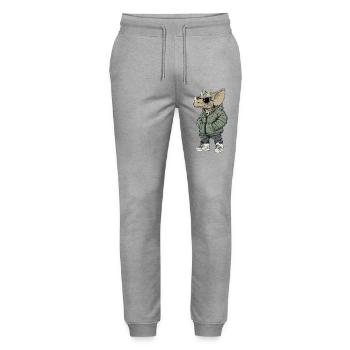 Dinosaurier triceratops Cool Winter - Stanley/Stella Unisex Bio Jogginghose Mover  - Grau meliert - Vorne - Marisol (170cm) & Nik (191cm)