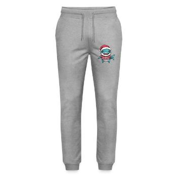 Shark Christmas - Stanley/Stella Mover Unisex Organic Jogging Trousers - heather grey - Front - Marisol (170cm) & Nik (191cm)