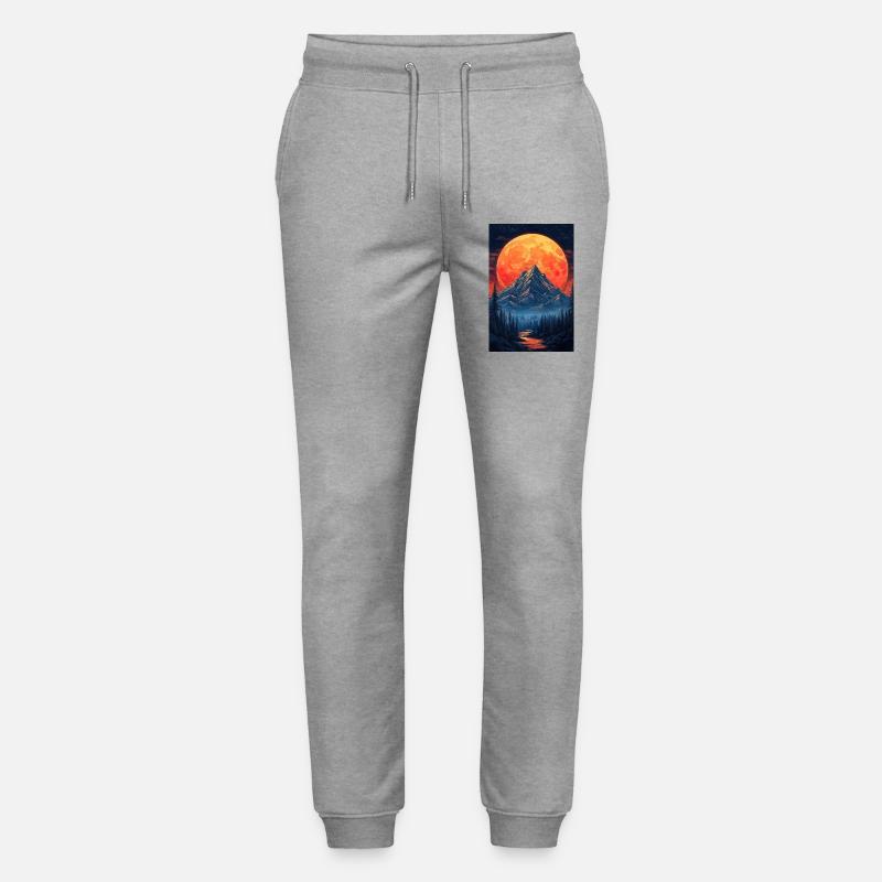 Illustration einer Gebirgslandschaft - Stanley/Stella Unisex Bio Jogginghose Mover  - Grau meliert
