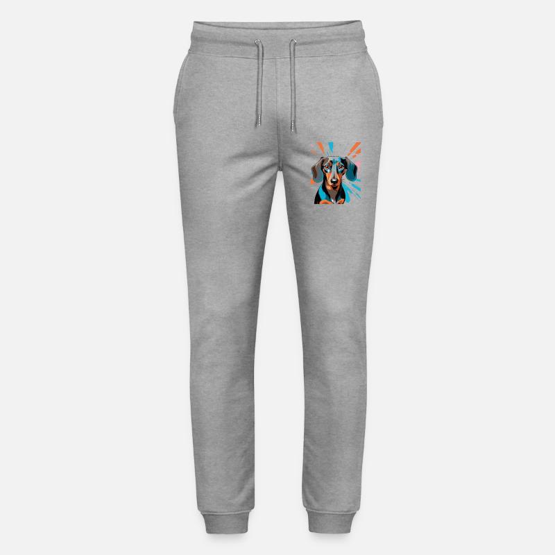 PopArt Dackel Farbschauer - Stanley/Stella Unisex Bio Jogginghose Mover  - Grau meliert