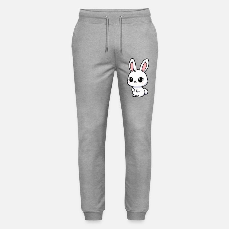 Doux dessin animé de lapin kawaii - Pantalon de jogging bio MOVER Stanley/Stella unisexe - gris chiné