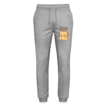 Feeling Crumby Toast Mascot - Stanley/Stella Mover Unisex Organic Jogging Trousers - heather grey - Front - Marisol (170cm) & Nik (191cm)