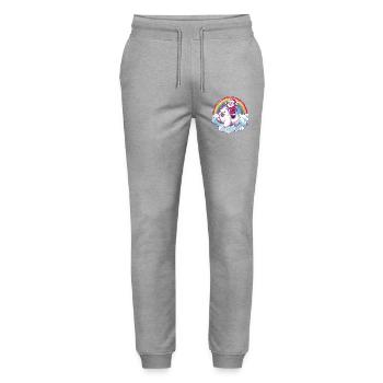 Polar Bear Santa Claus Christmas - Stanley/Stella Mover Unisex Organic Jogging Trousers - heather grey - Front - Marisol (170cm) & Nik (191cm)