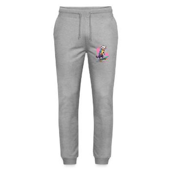 Buntes Skateferret Farbspritzer - Stanley/Stella Unisex Bio Jogginghose Mover  - Grau meliert - Vorne - Marisol (170cm) & Nik (191cm)
