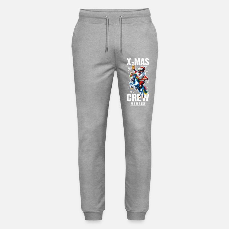 Weihnachts Crew Weihnachtsmann Einhorn - Stanley/Stella Unisex Bio Jogginghose Mover - Grau meliert