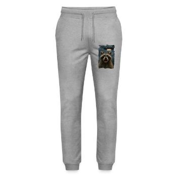  Waschbär Raccoon UFO Alien Weirdcore Aesthetic - Stanley/Stella Unisex Bio Jogginghose Mover  - Grau meliert - Vorne - Marisol (170cm) & Nik (191cm)