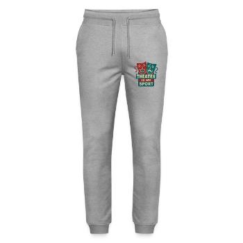 Theater Is My Sport - Stanley/Stella Mover Unisex Organic Jogging Trousers - heather grey - Front - Marisol (170cm) & Nik (191cm)