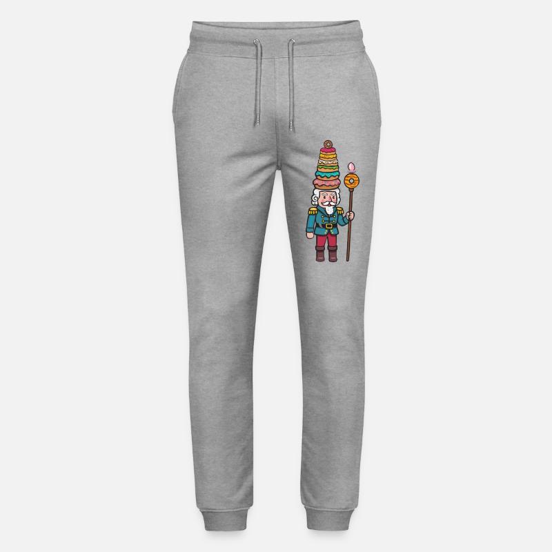 donut cracker nutcracker - Stanley/Stella Mover Unisex Organic Jogging Trousers - heather grey