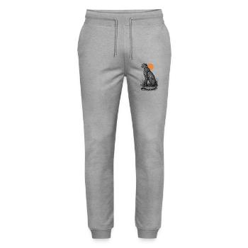 Cheetah at sunset - Stanley/Stella Mover Unisex Organic Jogging Trousers - heather grey - Front - Marisol (170cm) & Nik (191cm)