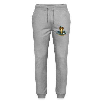 Schlange3 - Stanley/Stella Unisex Bio Jogginghose Mover  - Grau meliert - Vorne - Marisol (170cm) & Nik (191cm)