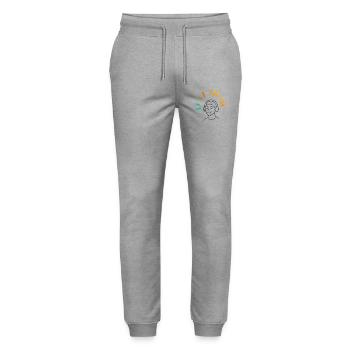 Musik ist Leben - Stanley/Stella Unisex Bio Jogginghose Mover  - Grau meliert - Vorne - Marisol (170cm) & Nik (191cm)