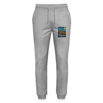 Cordoba Spain - Stanley/Stella Mover Unisex Organic Jogging Trousers - heather grey - Front - Marisol (170cm) & Nik (191cm)