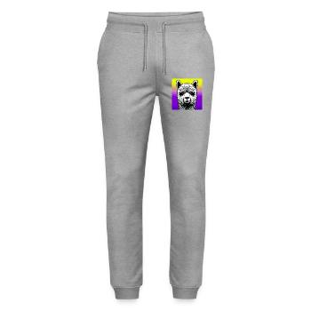 Alpaca - Stanley/Stella Mover Unisex Organic Jogging Trousers - heather grey - Front - Marisol (170cm) & Nik (191cm)