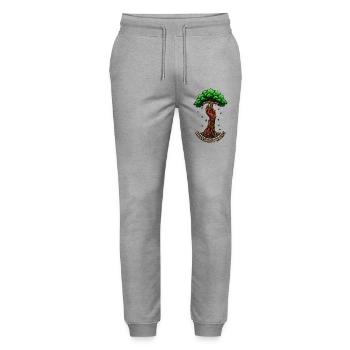 Willenskraft Wachst - Stanley/Stella Mover Unisex Organic Jogging Trousers - heather grey - Front - Marisol (170cm) & Nik (191cm)