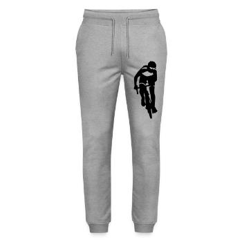 Racer - Stanley/Stella Mover Unisex Organic Jogging Trousers - heather grey - Front - Marisol (170cm) & Nik (191cm)