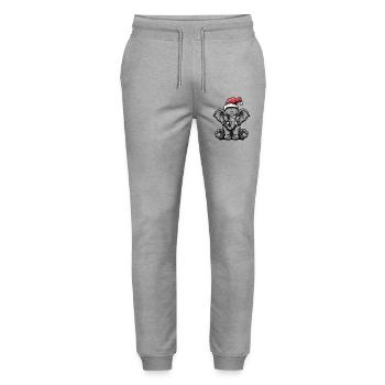 Mammut Weihnachten - Stanley/Stella Unisex Bio Jogginghose Mover  - Grau meliert - Vorne - Marisol (170cm) & Nik (191cm)