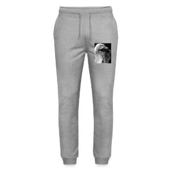 Zwei Wölfe Umarmung Blauaugen - Stanley/Stella Unisex Bio Jogginghose Mover  - Grau meliert - Vorne - Marisol (170cm) & Nik (191cm)