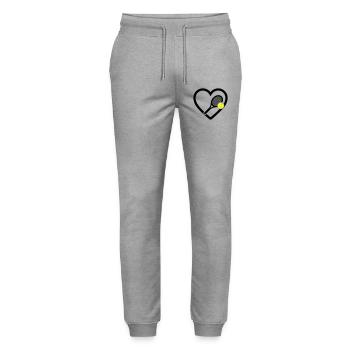 Tennis Heart Racket Ball Sport Passion - Stanley/Stella Mover Unisex Organic Jogging Trousers - heather grey - Front - Marisol (170cm) & Nik (191cm)
