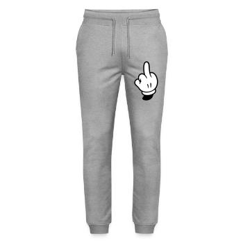 Mittelfinger Hand Comic - Stanley/Stella Unisex Bio Jogginghose Mover  - Grau meliert - Vorne - Marisol (170cm) & Nik (191cm)
