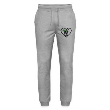 Mojito Herz Cocktail Minze Sommer Getränk - Stanley/Stella Unisex Bio Jogginghose Mover  - Grau meliert - Vorne - Marisol (170cm) & Nik (191cm)