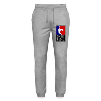 Rockers League, black - Stanley/Stella Mover Unisex Organic Jogging Trousers - heather grey - Front - Marisol (170cm) & Nik (191cm)