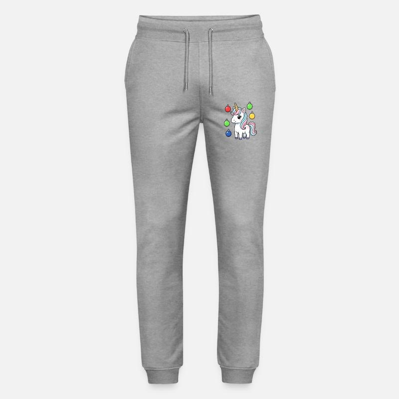 Süßes Weihnachts-Einhorn - Stanley/Stella Unisex Bio Jogginghose Mover  - Grau meliert