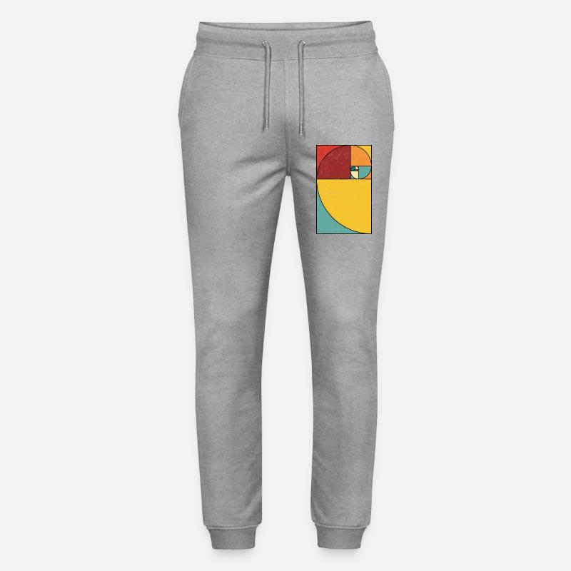 Fibonacci Spiral Geometry Art - Stanley/Stella Unisex Bio Jogginghose Mover  - Grau meliert