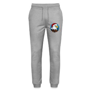 Eagle Santa Claus - Stanley/Stella Mover Unisex Organic Jogging Trousers - heather grey - Front - Marisol (170cm) & Nik (191cm)
