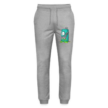 Monster Box Cartoon Comic - Stanley/Stella Mover Unisex Organic Jogging Trousers - heather grey - Front - Marisol (170cm) & Nik (191cm)