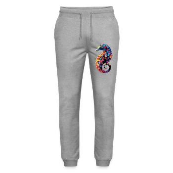Pangolin Pangolin Pine Cone Pangolins - Stanley/Stella Mover Unisex Organic Jogging Trousers - heather grey - Front - Marisol (170cm) & Nik (191cm)