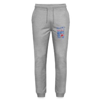 Mallorca 2022 Palma Beach Crab - Stanley/Stella Mover Unisex Organic Jogging Trousers - heather grey - Front - Marisol (170cm) & Nik (191cm)