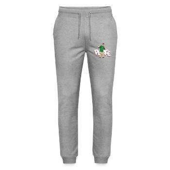 PEACE MAN - nice people - Stanley/Stella Mover Unisex Organic Jogging Trousers - heather grey - Front - Marisol (170cm) & Nik (191cm)