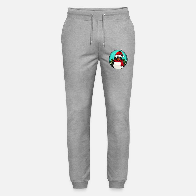 Pinguine Weihnachten / Weihnachtsmann Pinguin - Stanley/Stella Unisex Bio Jogginghose Mover  - Grau meliert