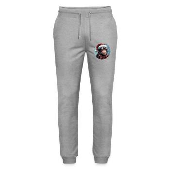 Noël singe drôle, cool - Pantalon de jogging bio MOVER Stanley/Stella unisexe - gris chiné - Devant - Marisol (170cm) & Nik (191cm)