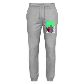 Negative buildings of New York - Stanley/Stella Mover Unisex Organic Jogging Trousers - heather grey - Front - Marisol (170cm) & Nik (191cm)