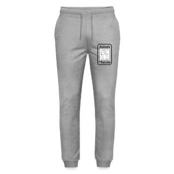 Hase mit Frisur - Stanley/Stella Unisex Bio Jogginghose Mover  - Grau meliert - Vorne - Marisol (170cm) & Nik (191cm)
