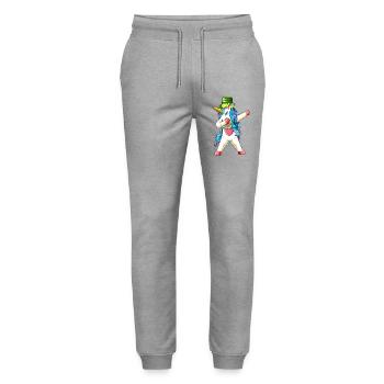 Zurück zur Schule 2026 Einhorn Mardi Gras - Stanley/Stella Unisex Bio Jogginghose Mover  - Grau meliert - Vorne - Marisol (170cm) & Nik (191cm)