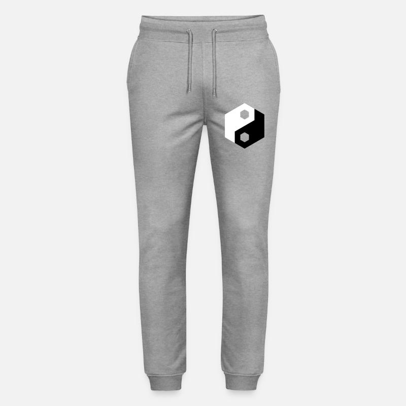 Découpe hexagonale Yin Yang - Pantalon de jogging bio MOVER Stanley/Stella unisexe - gris chiné