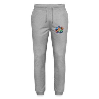 Motivation du graffiti de grain - Pantalon de jogging bio MOVER Stanley/Stella unisexe - gris chiné - Devant - Marisol (170cm) & Nik (191cm)