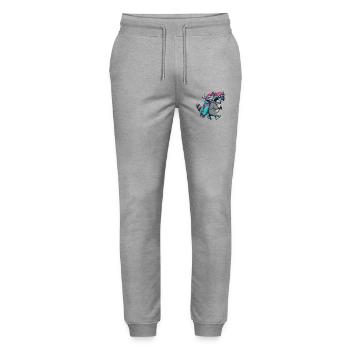 Lustiger Waschbär-Golfer Cartoon Cooles Golftier - Stanley/Stella Unisex Bio Jogginghose Mover  - Grau meliert - Vorne - Marisol (170cm) & Nik (191cm)