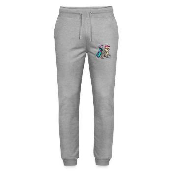 Funny Sloth Golfer Cartoon Cool Golf Animal - Stanley/Stella Mover Unisex Organic Jogging Trousers - heather grey - Front - Marisol (170cm) & Nik (191cm)