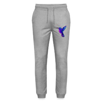 Neon Hummingbird Animals - Stanley/Stella Mover Unisex Organic Jogging Trousers - heather grey - Front - Marisol (170cm) & Nik (191cm)