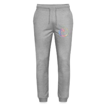 Roue chromatique créative comme cadre de design dynamique - Pantalon de jogging bio MOVER Stanley/Stella unisexe - gris chiné - Devant - Marisol (170cm) & Nik (191cm)