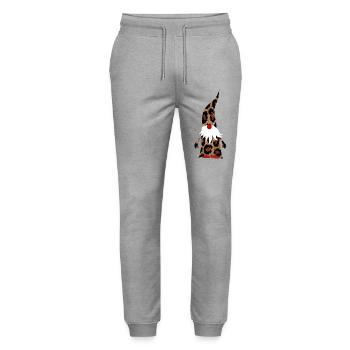 Gnome Leopard Decoration Christmas Gift Idea Xmas - Stanley/Stella Mover Unisex Organic Jogging Trousers - heather grey - Front - Marisol (170cm) & Nik (191cm)