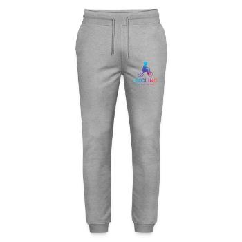 One Day I'll Ride Cycling - Stanley/Stella Mover Unisex Organic Jogging Trousers - heather grey - Front - Marisol (170cm) & Nik (191cm)