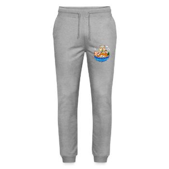 Kawaii Anime Shiba Inu Ramen Japanese Noodle Dog G - Stanley/Stella Mover Unisex Organic Jogging Trousers - heather grey - Front - Marisol (170cm) & Nik (191cm)