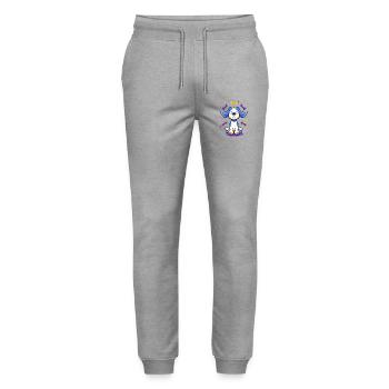 Proud Puppy Bone Accent - Stanley/Stella Mover Unisex Organic Jogging Trousers - heather grey - Front - Marisol (170cm) & Nik (191cm)